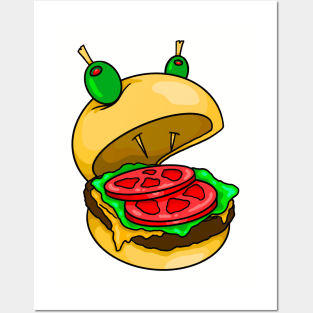 Burger Face Posters and Art